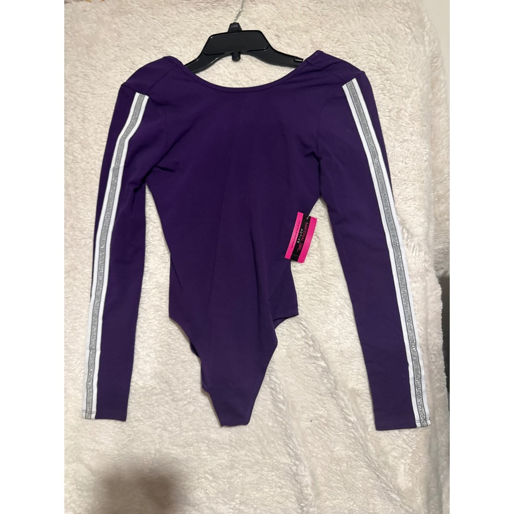 Material‎ Girl Active Juniors' Sporty Striped Bodysuit Size M